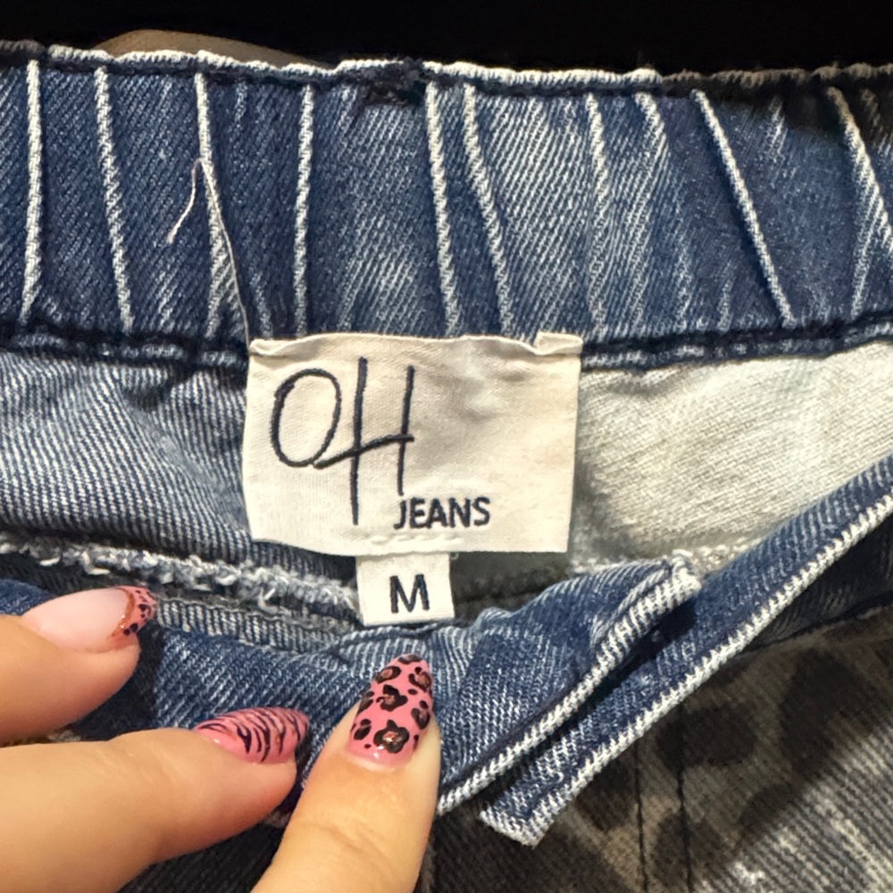 Patchwork Leopard Cargo Boyfriend Jeans - image 6